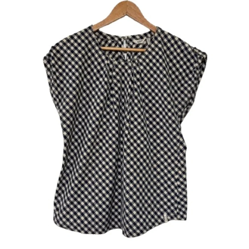 Woolrich Navy/White Gingham Top Size L